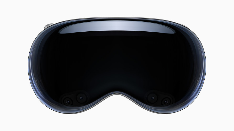 Front view of Apple Vision Pro on a white background.